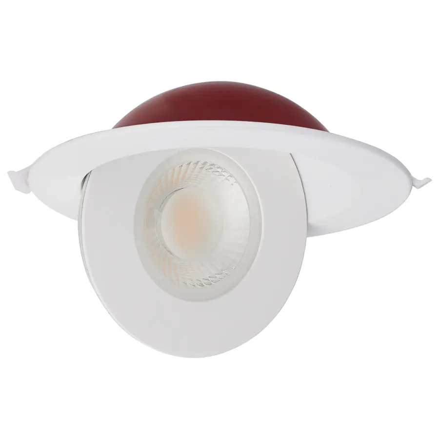 15 Watt LED - Fire Rated - 6 Inch Direct Wire Directional Downlight - Round Shape - White Finish - CCT Selectable - Dimmable - 120 Volts - Image 3
