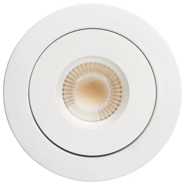 15 Watt LED - Fire Rated - 6 Inch Direct Wire Directional Downlight - Round Shape - White Finish - CCT Selectable - Dimmable - 120 Volts - Image 6
