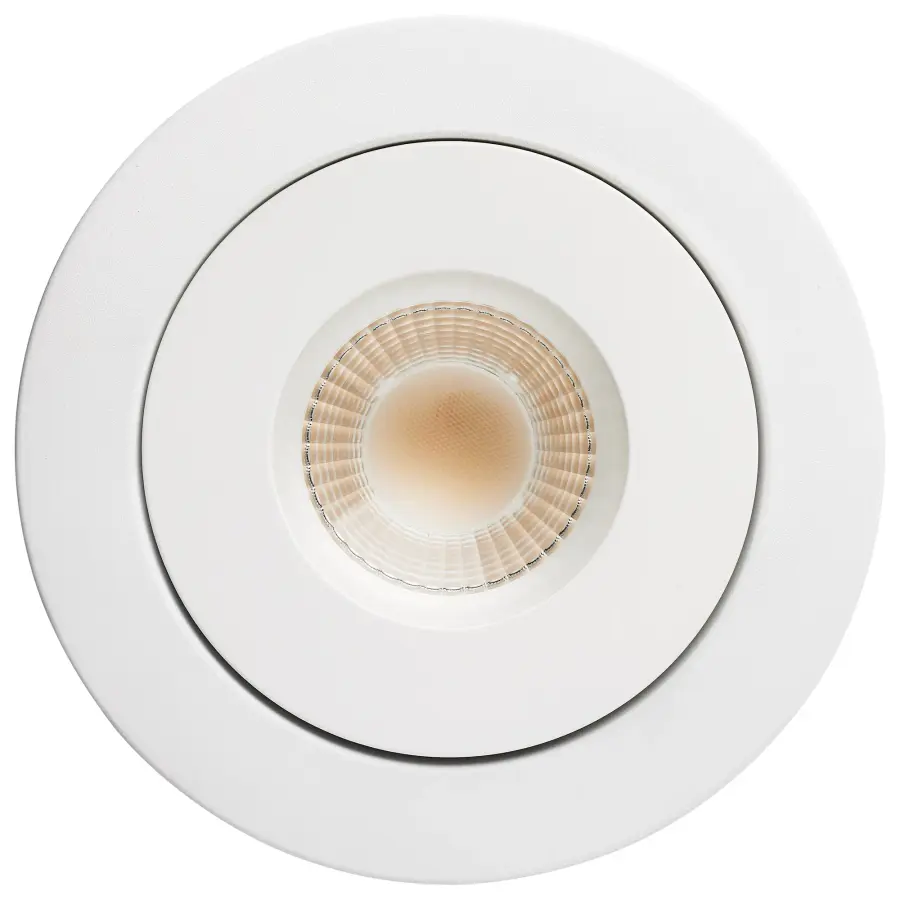 15 Watt LED - Fire Rated - 6 Inch Direct Wire Directional Downlight - Round Shape - White Finish - CCT Selectable - Dimmable - 120 Volts - Image 6