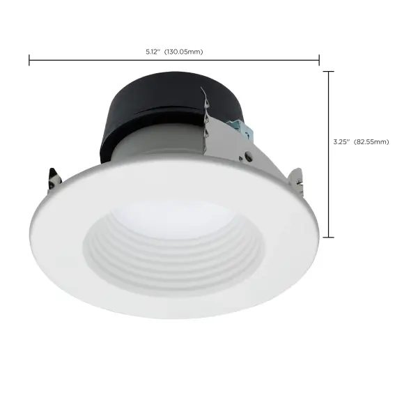 Field Selectable LED Downlight Retrofit - Deep Baffle - 5.8/7/9.5 Watts - 27K/30K/35K/40K/50K CCT - 4 Inch - Round Shape - White Finish - 120 Volts - Image 15
