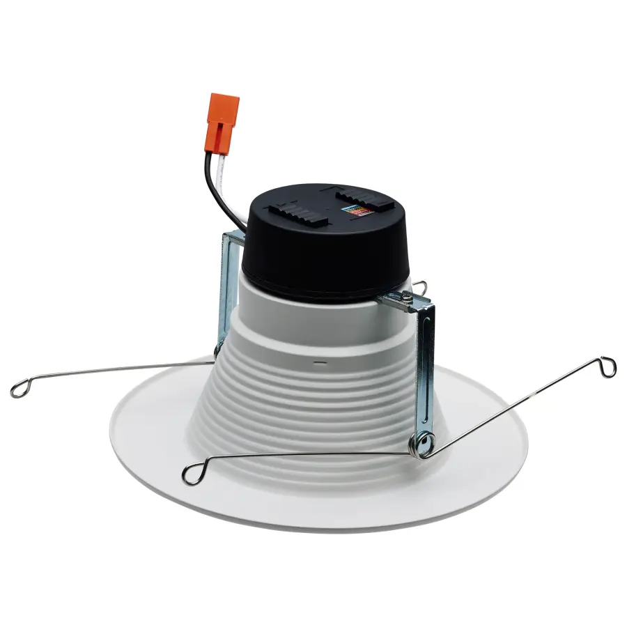 Field Selectable LED Downlight Retrofit - Deep Baffle - 8/10.5/13.5 Watts - 27K/30K/35K/40K/50K CCT - 5-6 Inch - Round Shape - White Finish - 120 Volts - Image 2