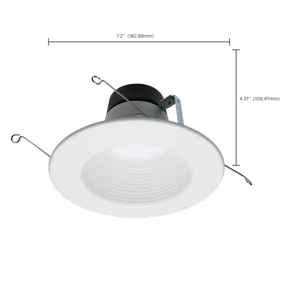 Field Selectable LED Downlight Retrofit - Deep Baffle - 8/10.5/13.5 Watts - 27K/30K/35K/40K/50K CCT - 5-6 Inch - Round Shape - White Finish - 120 Volts - Image 14