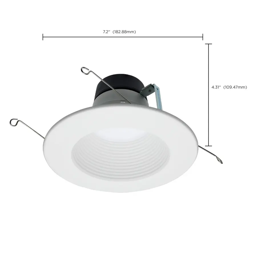 Field Selectable LED Downlight Retrofit - Deep Baffle - 8/10.5/13.5 Watts - 27K/30K/35K/40K/50K CCT - 5-6 Inch - Round Shape - White Finish - 120 Volts - Image 14