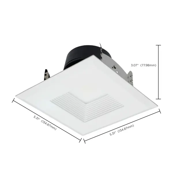 Field Selectable LED Downlight Retrofit - Deep Baffle - 5.8/7/9.5 Watts - 27K/30K/35K/40K/50K CCT - 4 Inch - Square Shape - White Finish - 120 Volts - Image 15