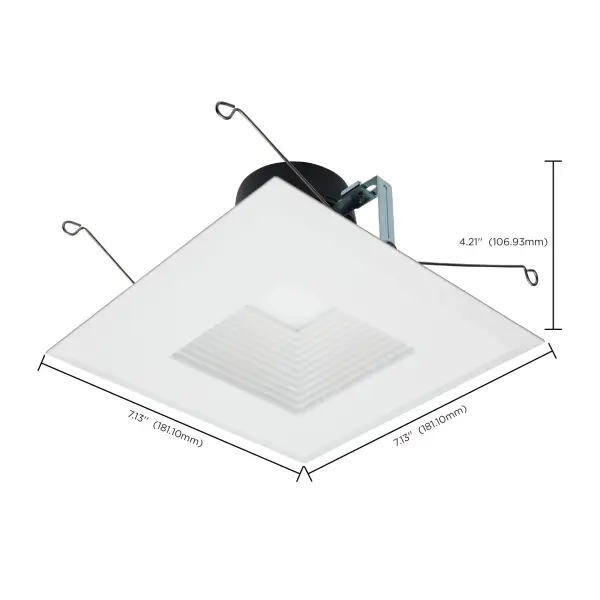 Field Selectable LED Downlight Retrofit - Deep Baffle - 8/10.5/13.5 Watts - 27K/30K/35K/40K/50K CCT - 5-6 Inch - Square Shape - White Finish - 120 Volts - Image 14