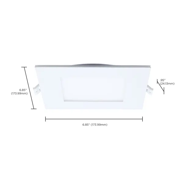 12 Watt LED Direct Wire Downlight with Night Light - 6 Inch - Remote Driver - CCT Selectable - Dimmable - Square - White Finish - Image 19