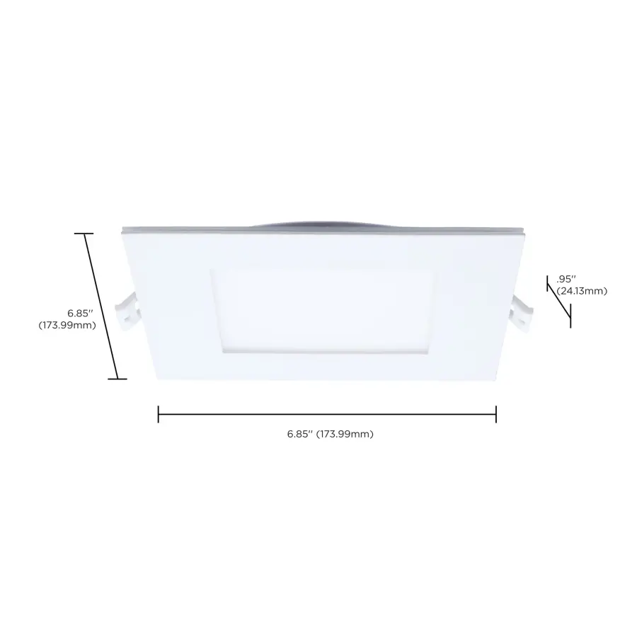 12 Watt LED Direct Wire Downlight with Night Light - 6 Inch - Remote Driver - CCT Selectable - Dimmable - Square - White Finish - Image 19