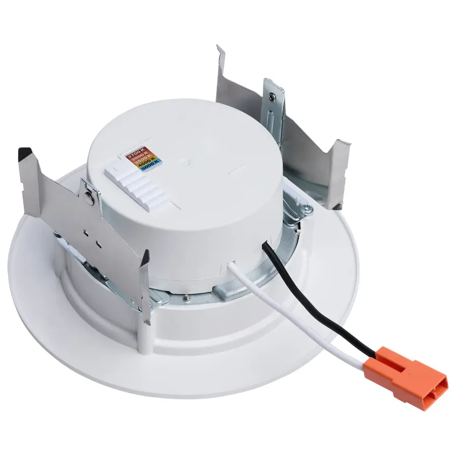 8 Watt - 4 Inch LED Downlight Retrofit - 27K/30K/35K/40K/50K CCT Selectable - Flat Wafer - Round - Matte White Finish - Image 2