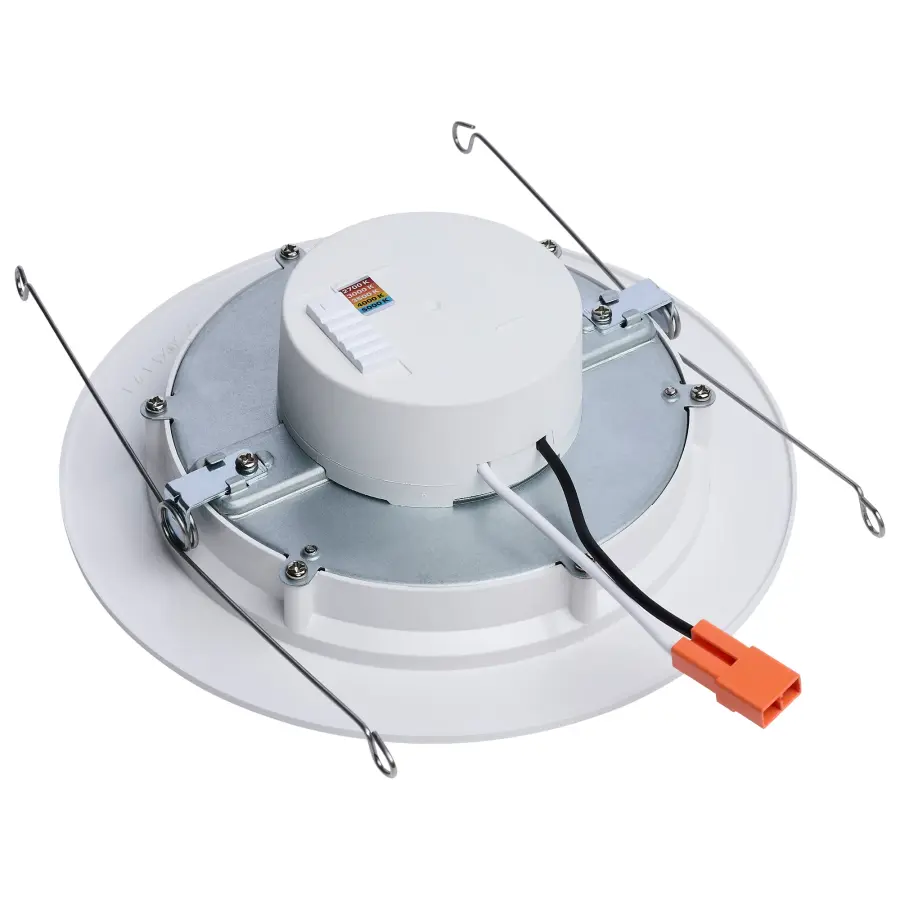 9.5 Watt - 6 Inch LED Downlight Retrofit - 27K/30K/35K/40K/50K CCT Selectable - Flat Wafer - Round - Matte White Finish - Image 2