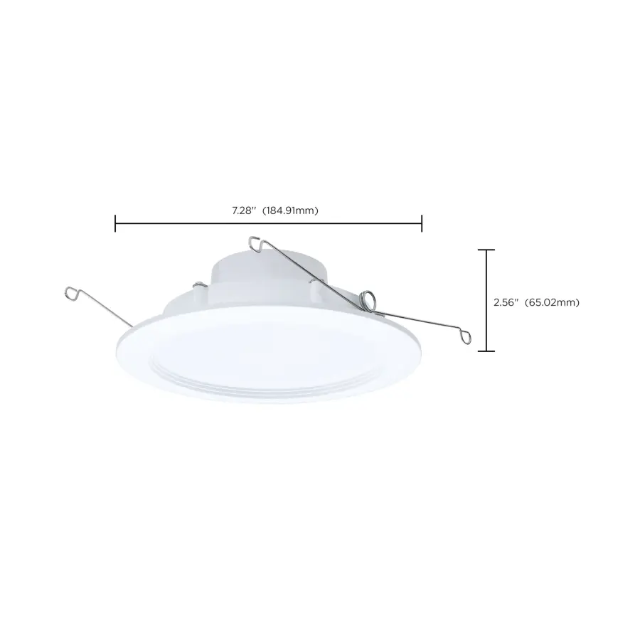 9.5 Watt - 6 Inch LED Downlight Retrofit - 27K/30K/35K/40K/50K CCT Selectable - Regressed Wafer - Round - Matte White Finish - Image 12