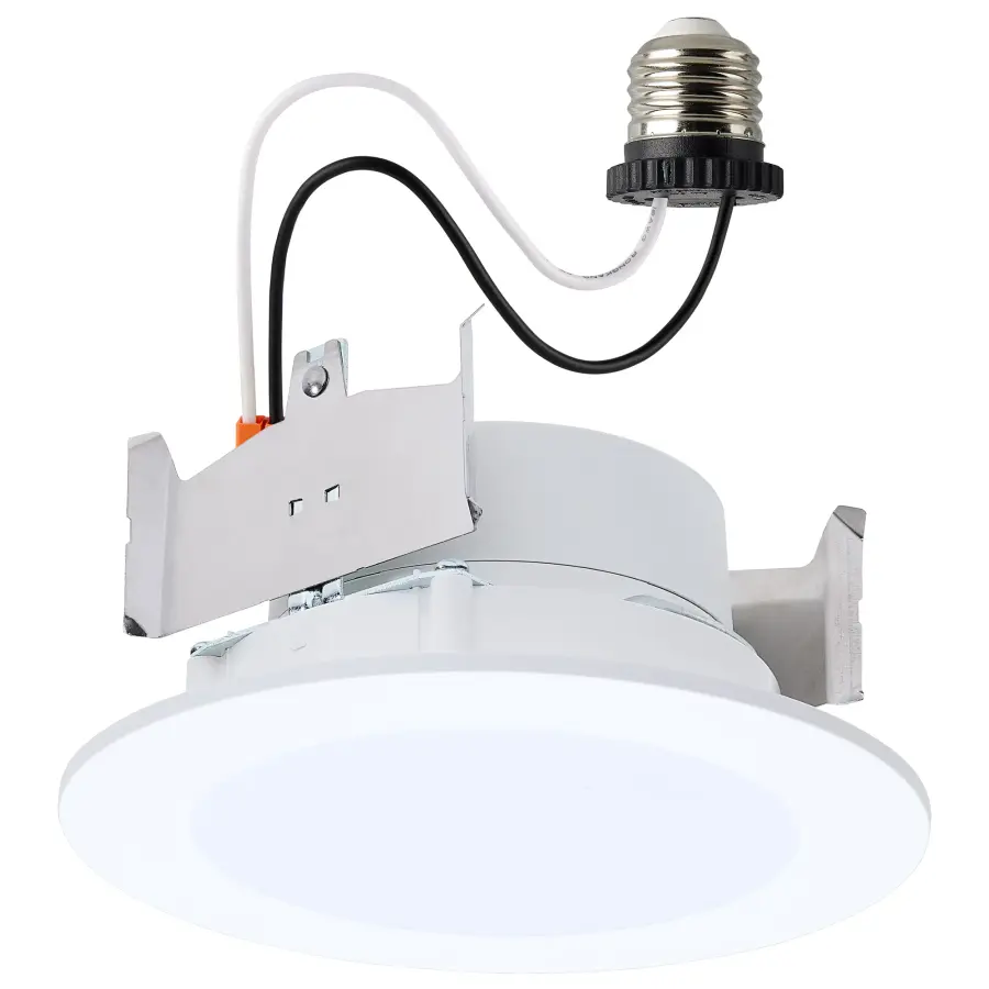 6.5/8/9.3 Watt LED Downlight Retrofit - 27K/30K/35K/40K/50K CCT - 4 Inch - Flat Wafer - Round - Matte White Finish - Image 1