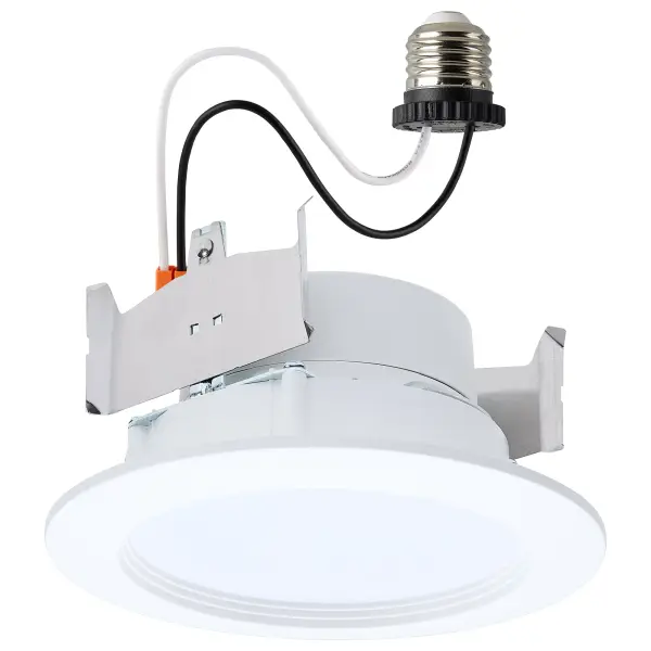 6.5/8/9.3 Watt LED Downlight Retrofit - 27K/30K/35K/40K/50K CCT - 4 Inch - Regressed Wafer - Round - Matte White Finish - Image 1