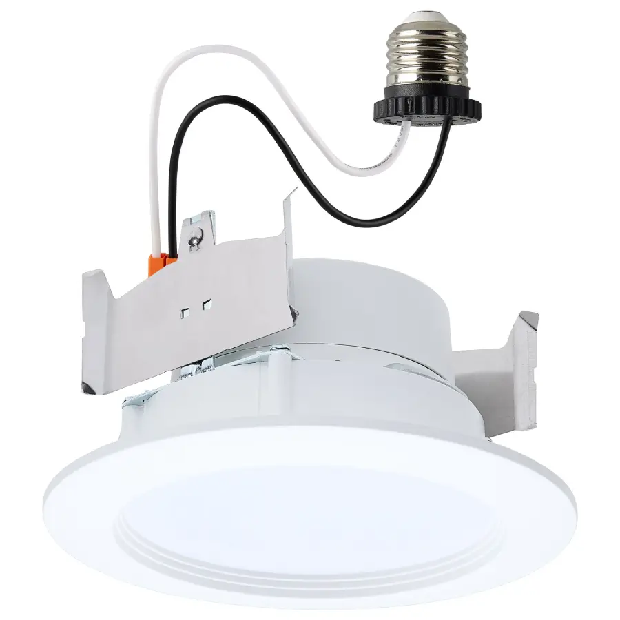 6.5/8/9.3 Watt LED Downlight Retrofit - 27K/30K/35K/40K/50K CCT - 4 Inch - Regressed Wafer - Round - Matte White Finish - Image 1
