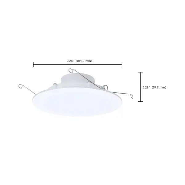 9/11/13 Watt LED Downlight Retrofit - 27K/30K/35K/40K/50K CCT - 6 Inch - Flat Wafer - Round - Matte White Finish - Image 12