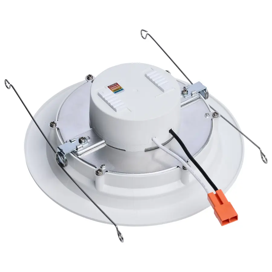 9/11/13 Watt LED Downlight Retrofit - 27K/30K/35K/40K/50K CCT - 6 Inch - Regressed Wafer - Round - Matte White Finish - Image 2