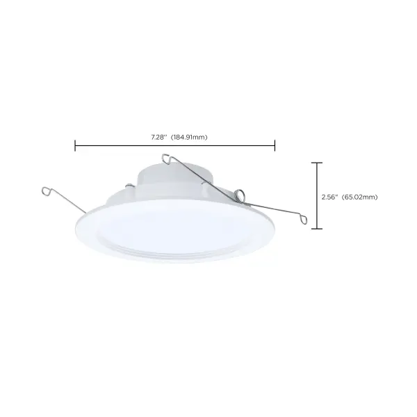 9/11/13 Watt LED Downlight Retrofit - 27K/30K/35K/40K/50K CCT - 6 Inch - Regressed Wafer - Round - Matte White Finish - Image 12