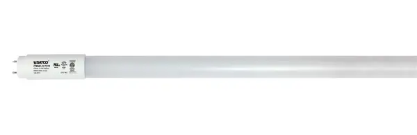 SATCO NUVO's 11.5-watt T8 LED frosted tubular bulb offers warm white light and a 180 degree beam spread. The bulb features a medium bi pin base, ballast bypass, and single or double ended wiring. This all glass tube is PET coated for shatterproof protection and delivers 50,000 hours of superior illumination.