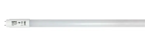 SATCO NUVO's 11.5-watt T8 LED frosted tubular bulb offers natural light and a 180 degree beam spread. The bulb features a medium bi pin base, ballast bypass, and single or double ended wiring. This all glass tube is PET coated for shatterproof protection and delivers 50,000 hours of superior illumination.
