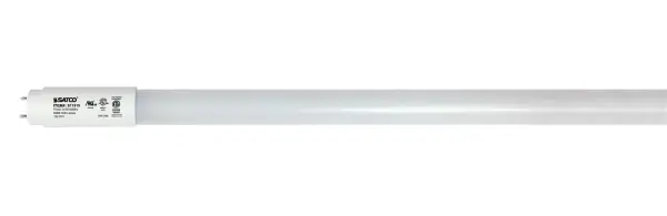 SATCO NUVO's 18.5-watt T8 LED frosted tubular bulb offers neutral white light and a 180 degree beam spread. The bulb features a medium bi pin base, ballast bypass, and single or double ended wiring. This all glass tube is PET coated for shatterproof protection and delivers 50,000 hours of superior illumination.