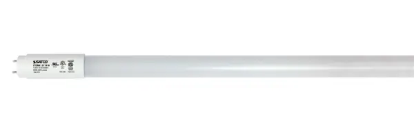SATCO NUVO's 18.5-watt T8 LED frosted tubular bulb offers cool white light and a 180 degree beam spread. The bulb features a medium bi pin base, ballast bypass, and single or double ended wiring. This all glass tube is PET coated for shatterproof protection and delivers 50,000 hours of superior illumination.