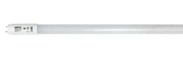SATCO NUVO's 18.5-watt T8 LED frosted tubular bulb offers natural light and a 180 degree beam spread. The bulb features a medium bi pin base, ballast bypass, and single or double ended wiring. This all glass tube is PET coated for shatterproof protection and delivers 50,000 hours of superior illumination.