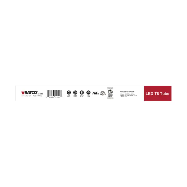 7 Watt - 18 Inch - T8 Linear LED - Medium Bi-Pin G13Base - 3000K - 50000 Average Rated Hours - 700 Lumens - Type B Ballast Bypass - Image 5