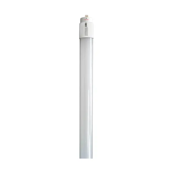 SATCO NUVO's 24 watt T8 8 foot LED Type B single pin ballast bypass linear replacement bulb with emergency lighting and damp rating, are suitable in a number of commercial retrofit applications. The white bulb is PET coated for shatterproof protection. With a high lumen count this lamp provides up to 50,000 hours of neutral white light. - alternate view