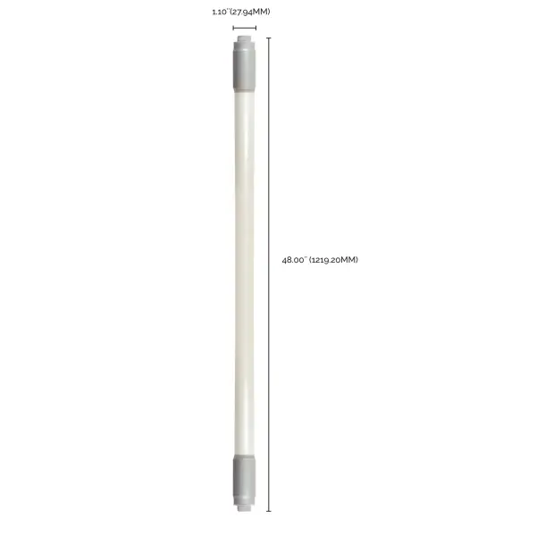 18 Watt T8 LED - 4 Foot - 6500K - Recessed Double Contact base - 50000 Average rated hours - 2500 Lumens - Type B - Ballast Bypass - Double Ended Wiring - Image 3