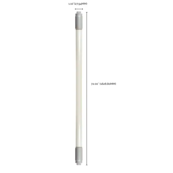 30 Watt T8 LED - 6 Foot - 6500K - Recessed Double Contact base - 50000 Average rated hours - 4200 Lumens - Type B - Ballast Bypass - Double Ended Wiring - Image 3