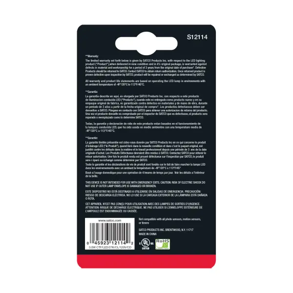 3.5 Watt - T7 LED Filament - Clear - Intermediate base - 3000K - 350 Lumens - 120 Volt - Carded - Image 5