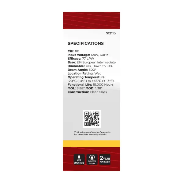 4.5 Watt - B11 LED Filament - Clear - 350 Lumens - 3000K - European base - 120 Volt - Image 5