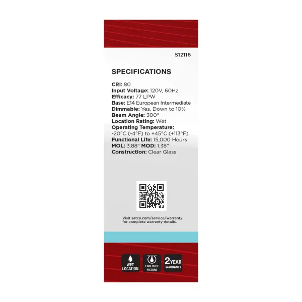 4.5 Watt - B11 LED Filament - Clear - 350 Lumens - 4000K - European base - 120 Volt - Image 5