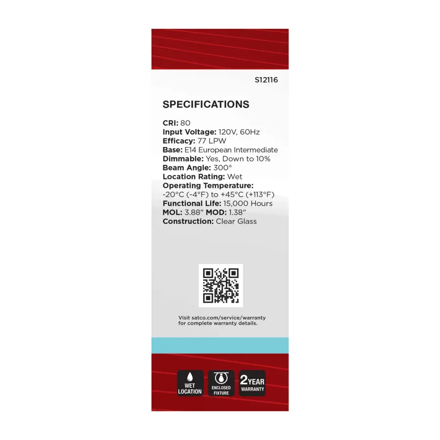 4.5 Watt - B11 LED Filament - Clear - 350 Lumens - 4000K - European base - 120 Volt - Image 5