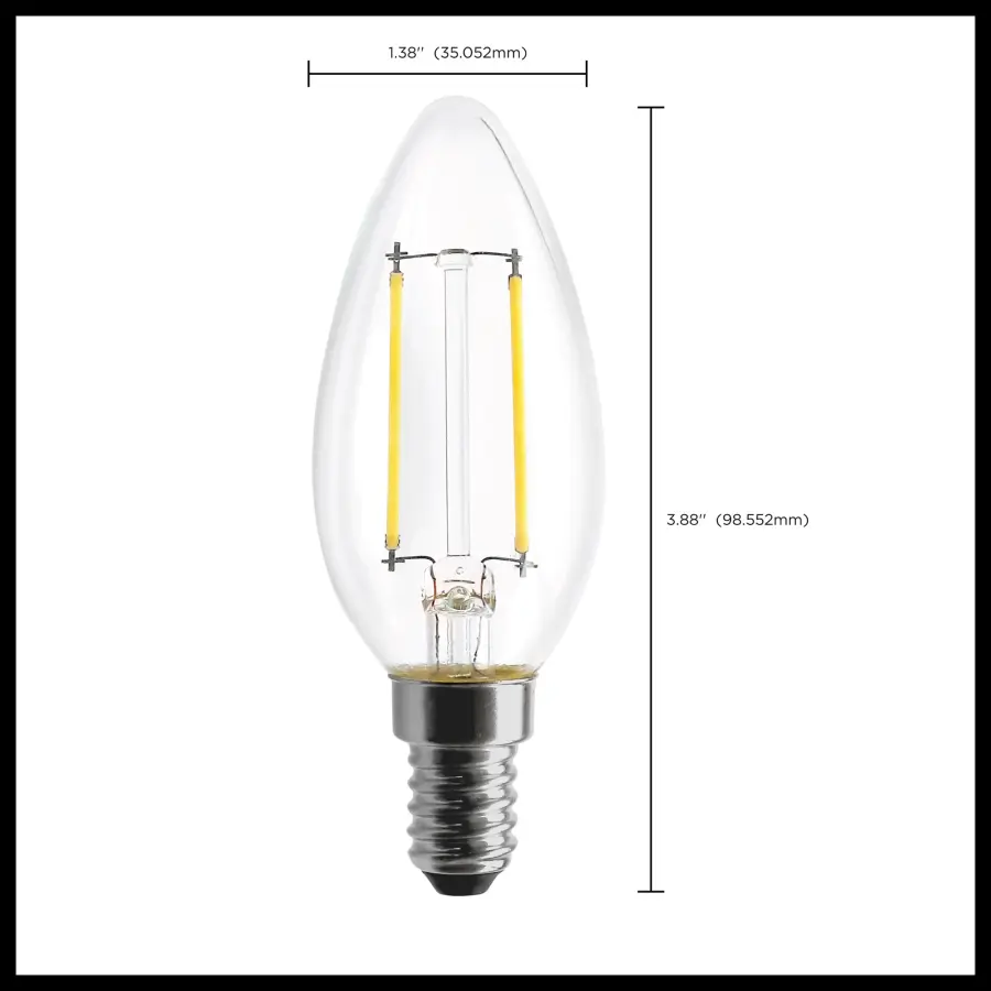4.5 Watt - B11 LED Filament - Clear - 350 Lumens - 4000K - European base - 120 Volt - Image 9