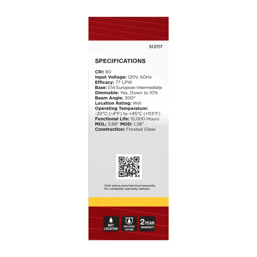 4.5 Watt - B11 LED Filament - Frosted - 350 Lumens - 3000K - European base - 120 Volt - Image 5