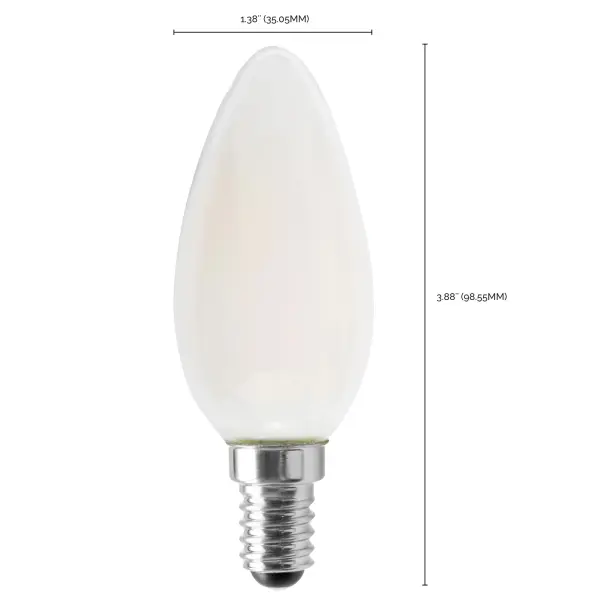 4.5 Watt - B11 LED Filament - Frosted - 350 Lumens - 3000K - European base - 120 Volt - Image 9