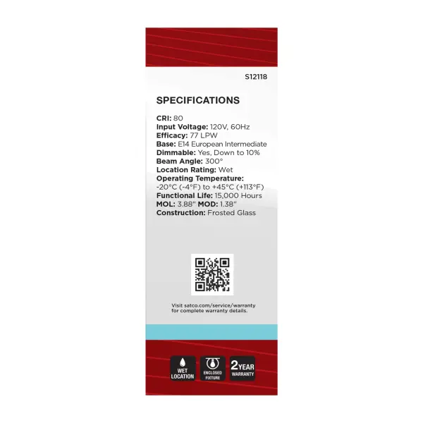 4.5 Watt - B11 LED Filament - Frosted - 350 Lumens - 4000K - European base - 120 Volt - Image 5