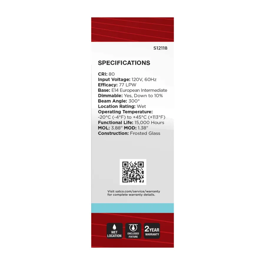 4.5 Watt - B11 LED Filament - Frosted - 350 Lumens - 4000K - European base - 120 Volt - Image 5