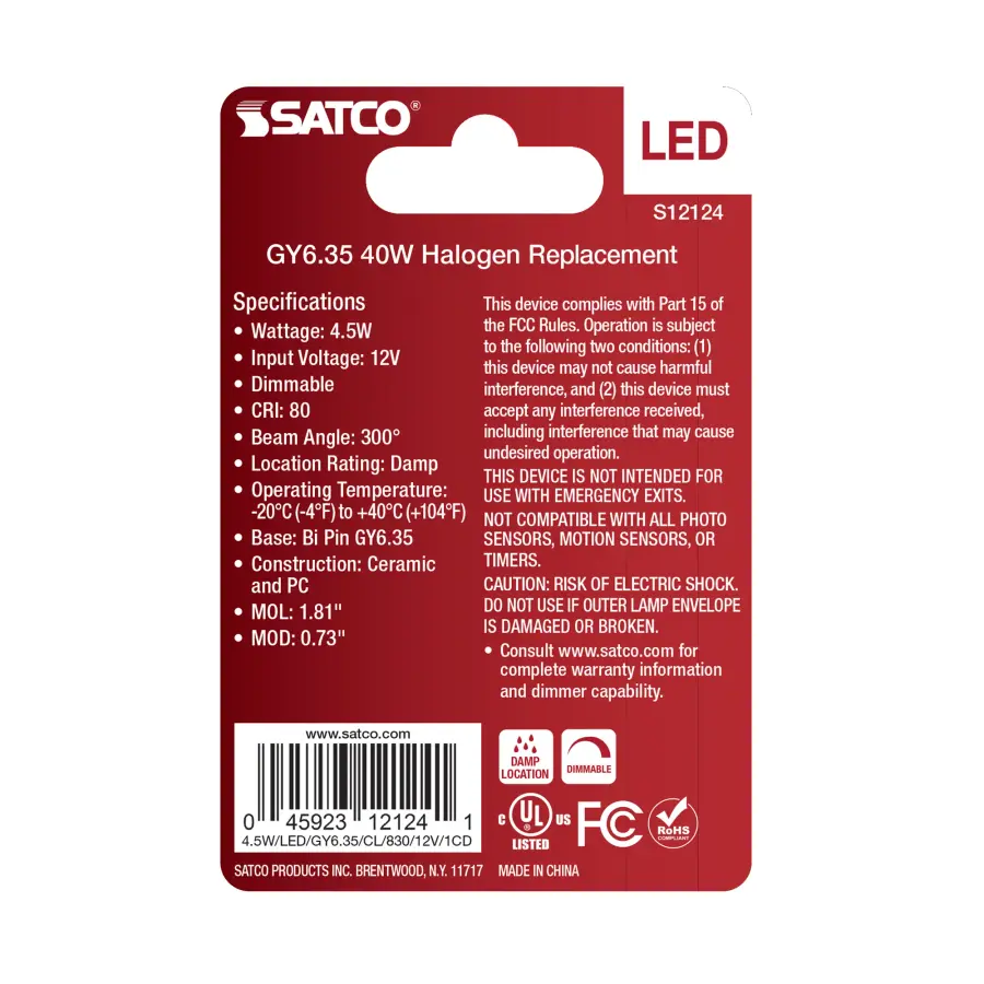 4.5 Watt Mini LED - GY6.35 Base - 3000K - Clear Finish - 12 Volt - Image 3