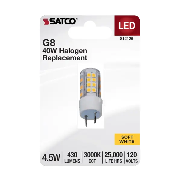 4.5 Watt Mini LED - G8 Base - 3000K - Clear Finish - 120 Volt - Image 2