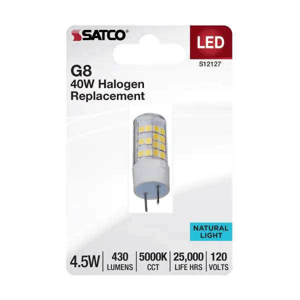 4.5 Watt Mini LED - G8 Base - 5000K - Clear Finish - 120 Volt - Image 2