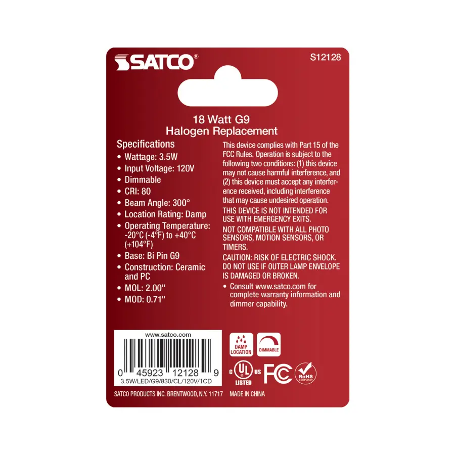 3.5 Watt Mini LED - G9 Base - 3000K - Clear Finish - 120 Volt - Image 3