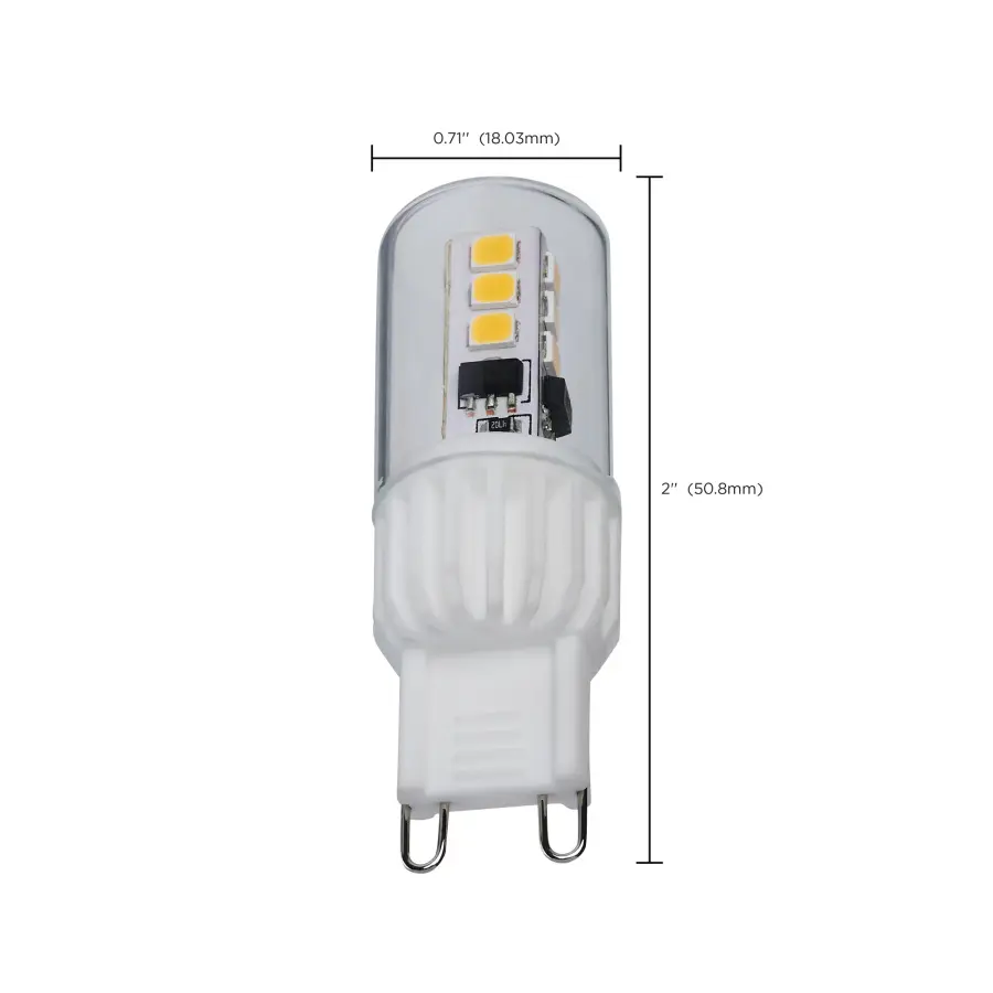 3.5 Watt Mini LED - G9 Base - 3000K - Clear Finish - 120 Volt - Image 4