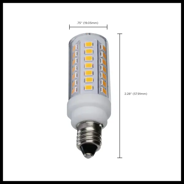 5 Watt Mini LED - Miniature Candelabra Base - 3000K - Clear Finish - 120 Volt - Image 4