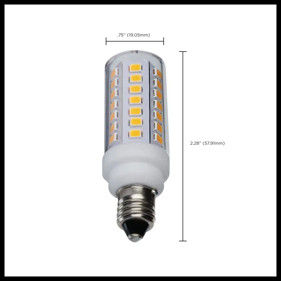 5 Watt Mini LED - Miniature Candelabra Base - 3000K - Clear Finish - 120 Volt - Image 4