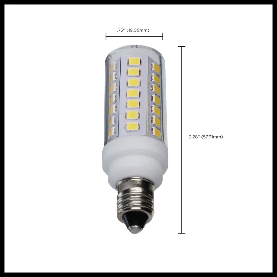 5 Watt Mini LED - Miniature Candelabra Base - 5000K - Clear Finish - 120 Volt - Image 4