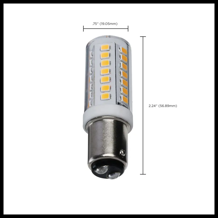 5 Watt Mini LED - Bayonet Double Contact Base - 3000K - Clear Finish - 120 Volt - Image 4