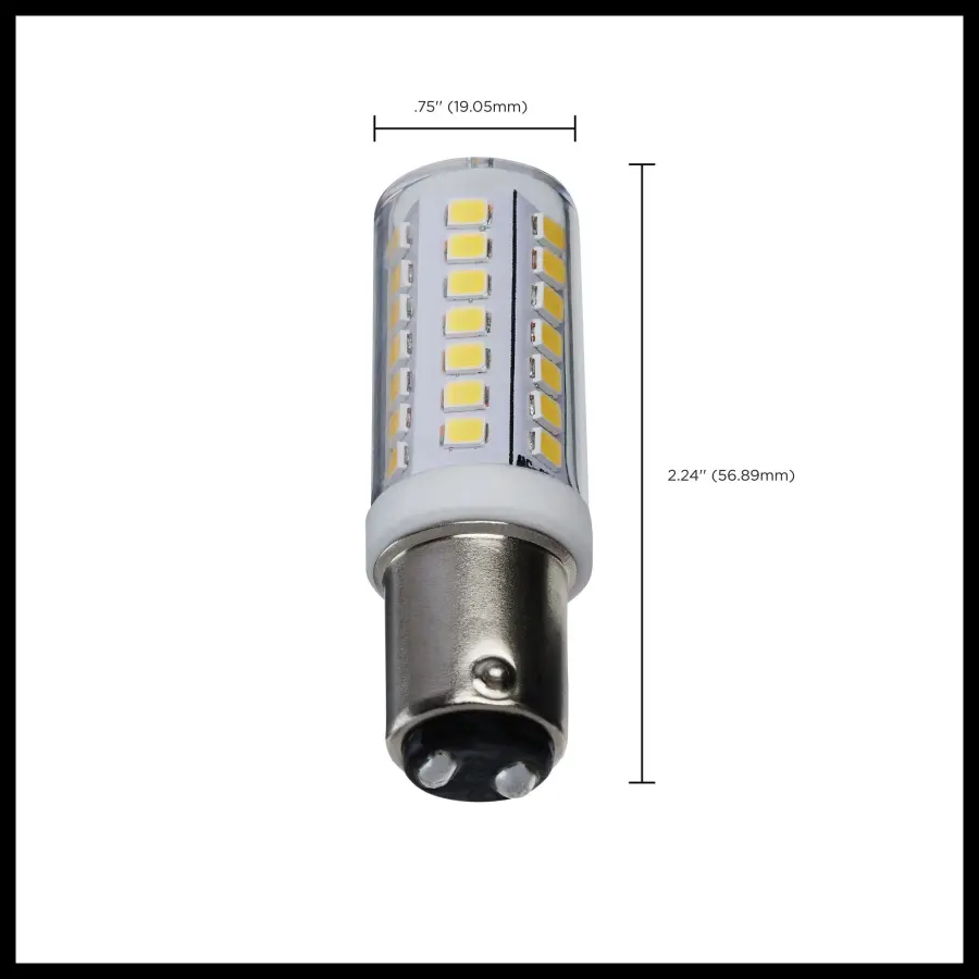 5 Watt Mini LED - Bayonet Double Contact Base - 5000K - Clear Finish - 120 Volt - Image 4