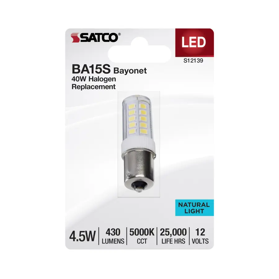 4.5 Watt Mini LED - Bayonet Single Contact Base - 5000K - Clear Finish - 12 Volt - Image 2