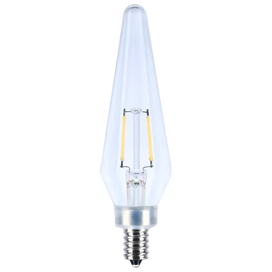 2 Watt Prismatic HX11 LED - 2700K CCT - Candelabra Base - 120 Volt - Clear Finish - 2-Card - Image 1